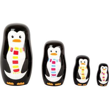 Set 4 matrioska lemn, pinguini Set 4 matrioska lemn, pinguini