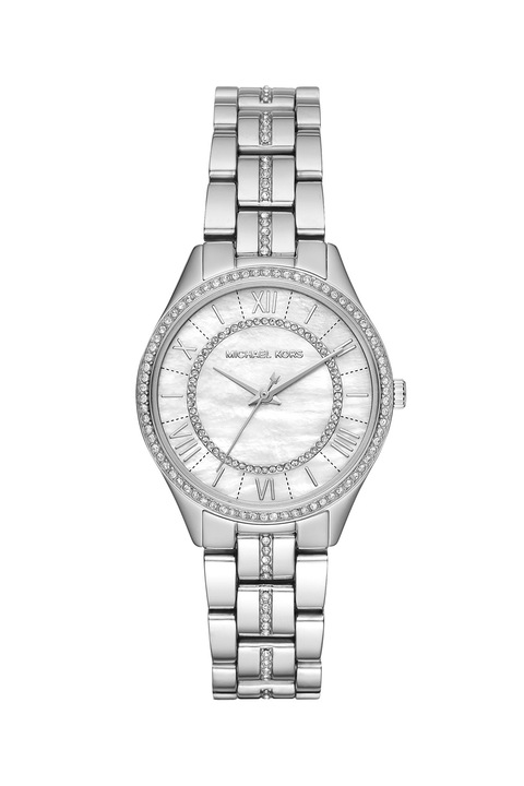 Michael Kors, Ceas din otel inoxidabil, cu cristale Lauryn, Argintiu