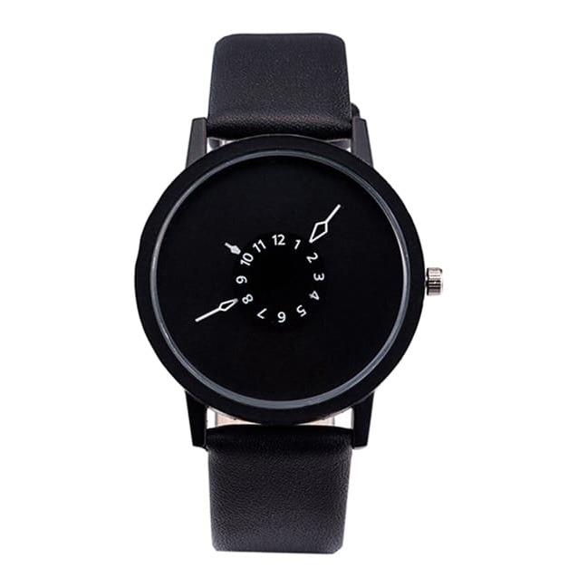 Ceas elegant unisex cu cadran negru New Fashion