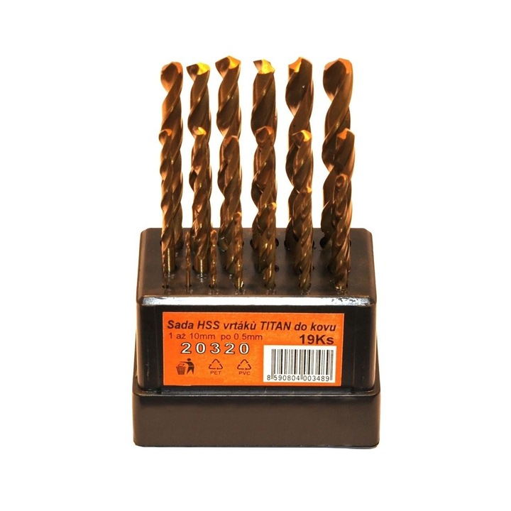 Set burghie metal 19buc 1-10MM TITAN 20320