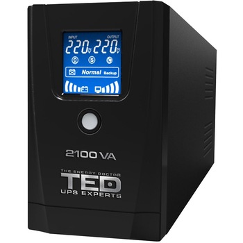UPS 2100VA / 1200W LCD cu stabilizator 3 iesiri schuko , TED Electric UPS 2100VA / 1200W LCD cu stabilizator 3 iesiri schuko , TED Electric