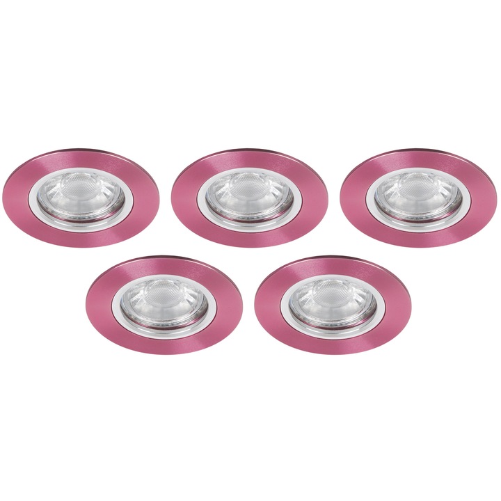 Луни за вграждане EL LTD 705 PK, цокъл GU5,3, max. 35 W, Розови, 5 бр. к-т
