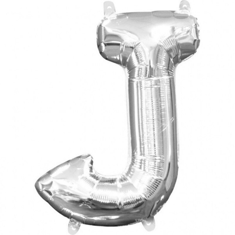 Balon folie litera J argintiu - 41cm, Amscan 33030