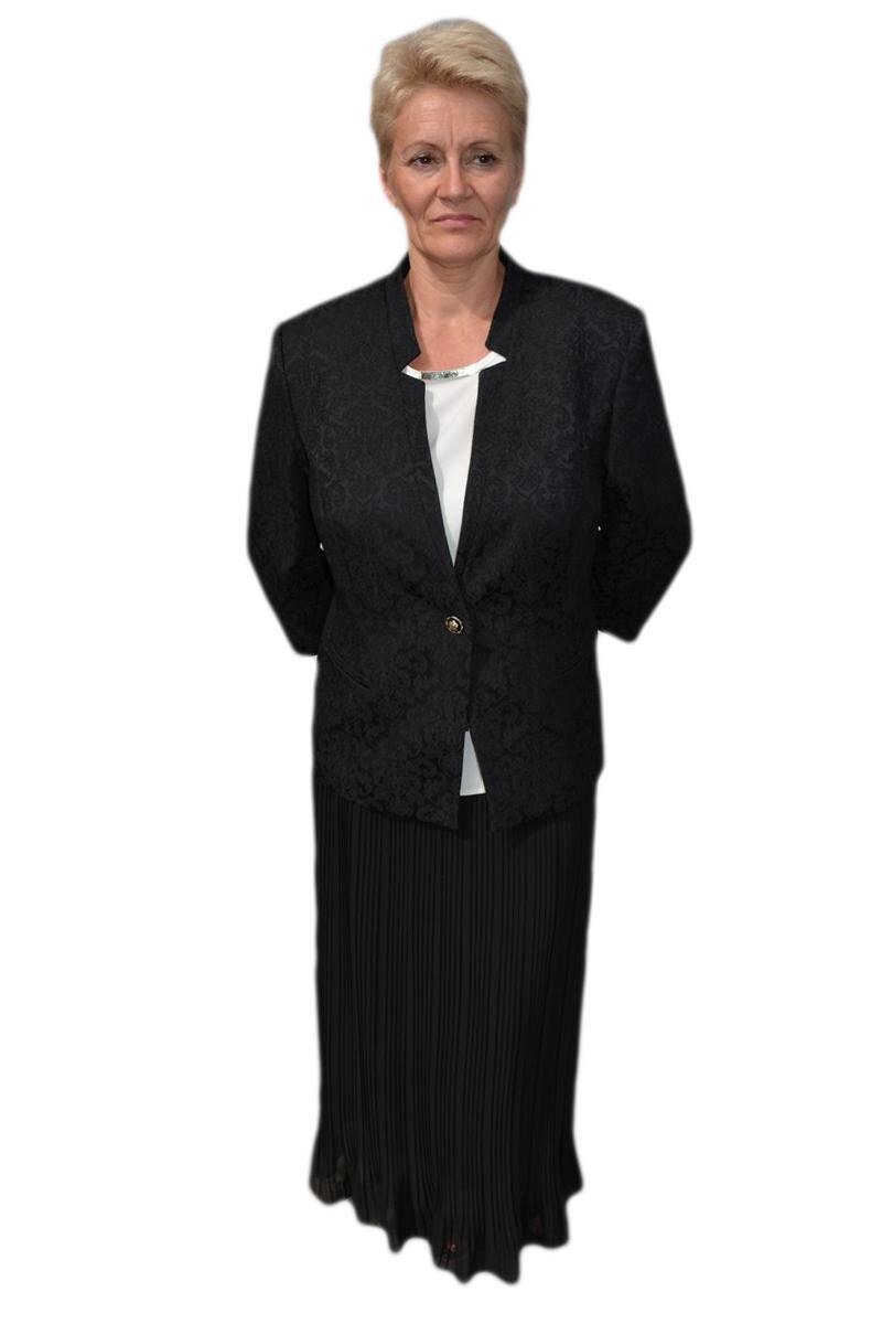 Sacou casual cu maneci trei-sferturi, D&J Exclusive, Negru