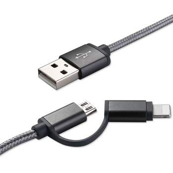 Cablu De Date 2 In 1 Iphone 5/6 + Micro Usb Negru pt Telefon Tableta Cablu De Date 2 In 1 Iphone 5/6 + Micro Usb Negru pt Telefon Tableta