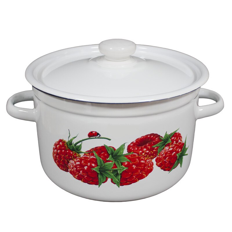 Oala emailata MALINA cu capac 4,5L otel carbon