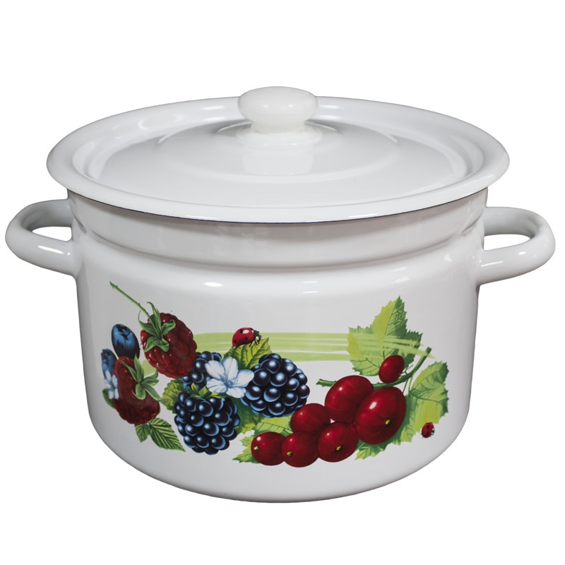 Oala emailata SMUZI cu capac 4,5L otel carbon