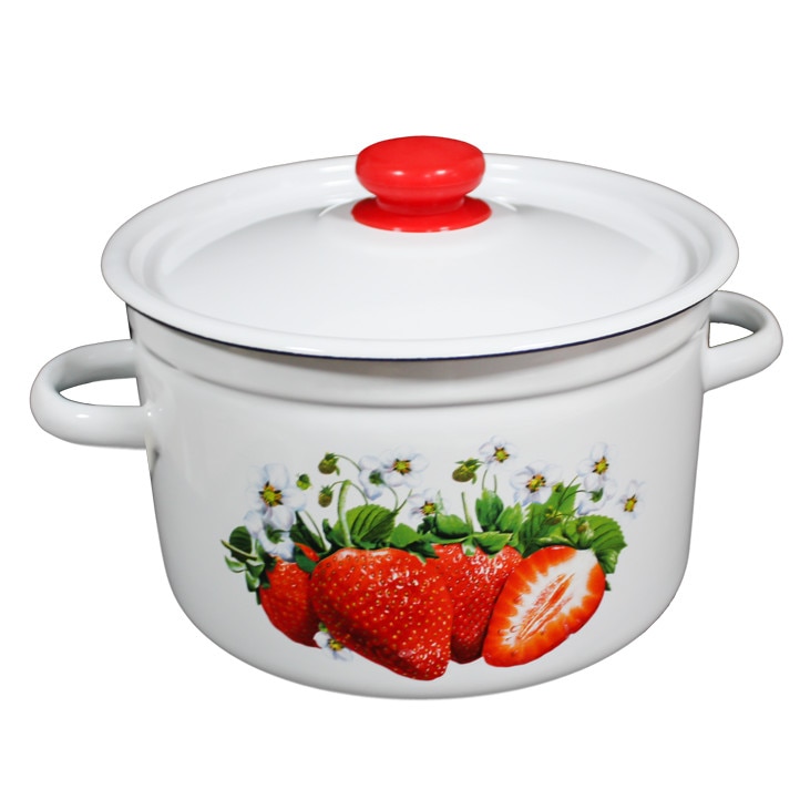 Oala emailata cu capac KLUBNIKA 3L otel carbon