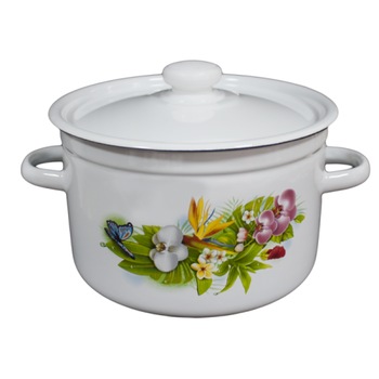 Oala emailata cu capac Avanta Novomoskovsk, 0129305, 3 L otel carbon Oala emailata cu capac Avanta Novomoskovsk, 0129305, 3 L otel carbon