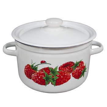 Oala emailata cu capac MALINA 2L otel carbon Oala emailata cu capac MALINA 2L otel carbon