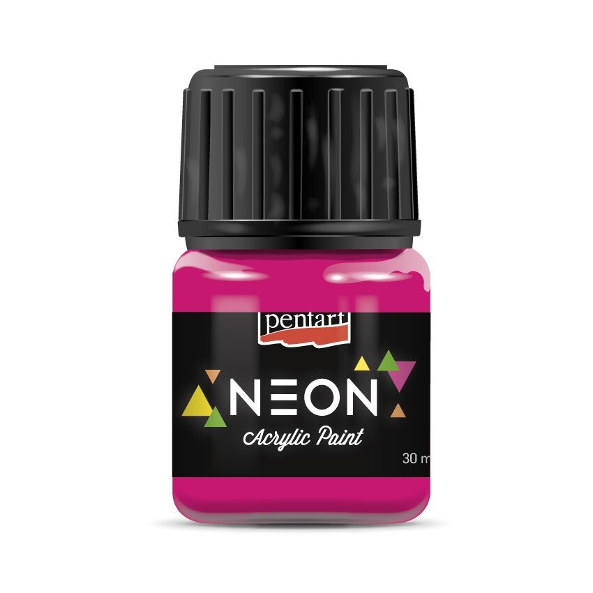 Vopsea acrilica NEON pe baza de apa Pentart - pink neon, 30 ml