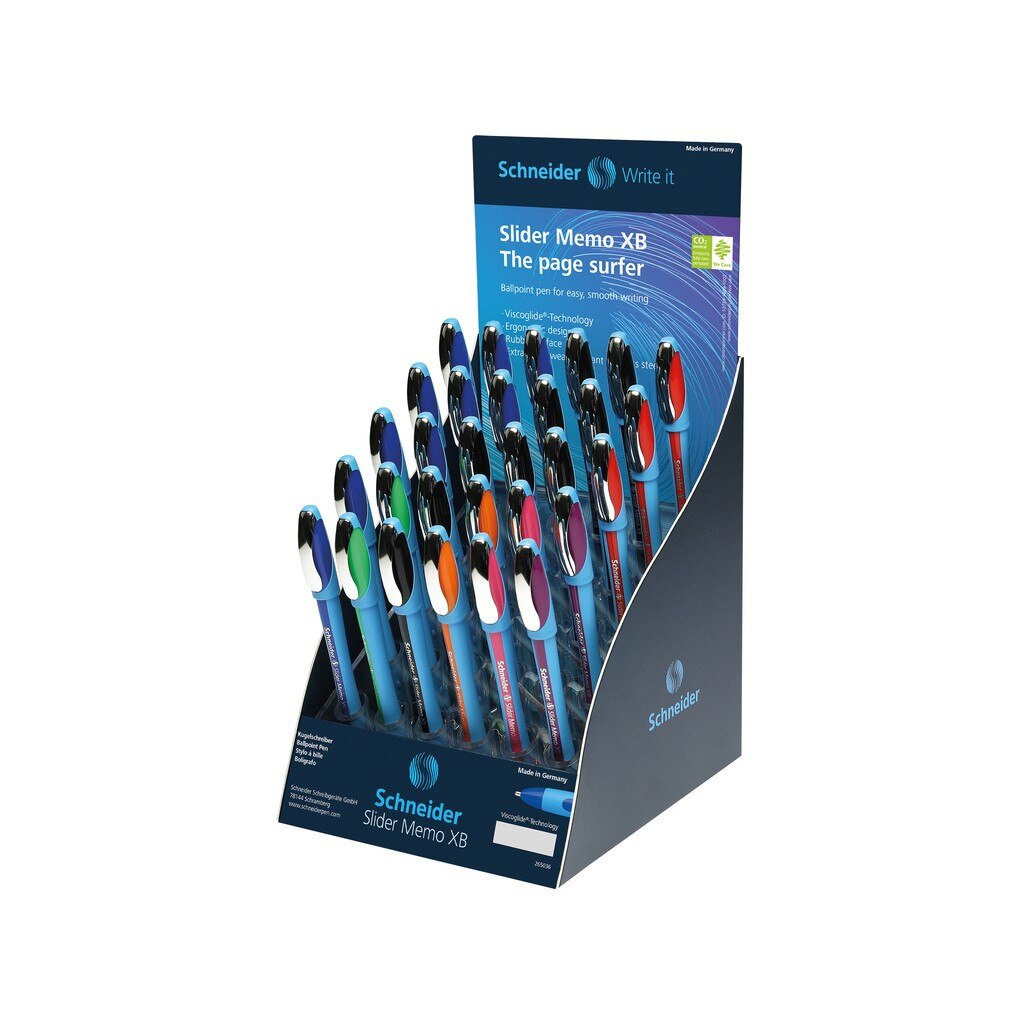 Set Pixuri Schneider Slider Memo XB, Prezentare pe Display, 30 buc