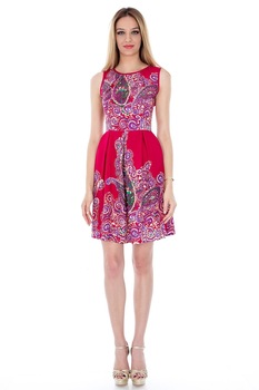 Rochie ciclam, ROH, imprimata, 36 Rochie ciclam, ROH, imprimata, 36
