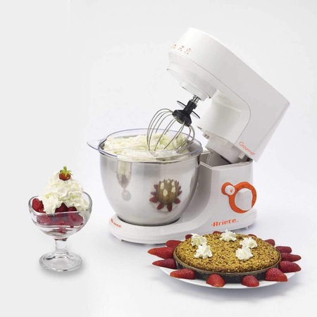 Mixer cu bol Ariete Gourmet Pastamatic 1597, 1000W, 6 viteze, Vas Inox 4L, Alb