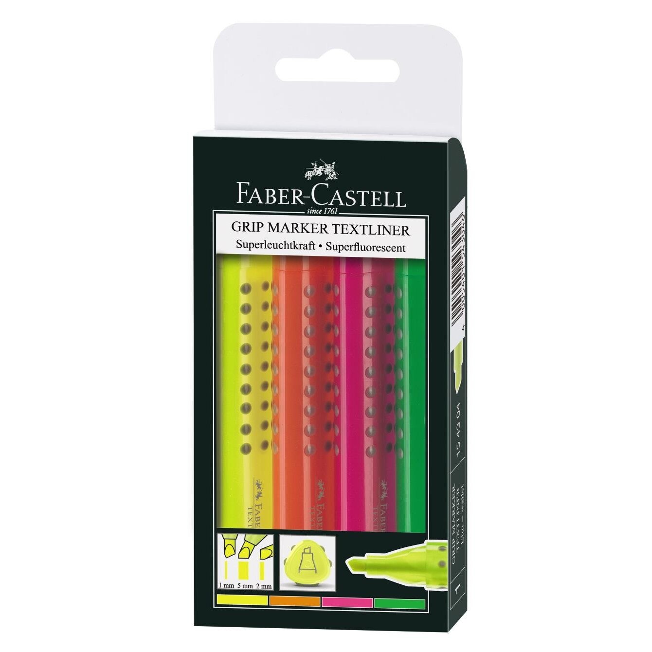 Textmarker set 4 grip 1543 Faber-Castell