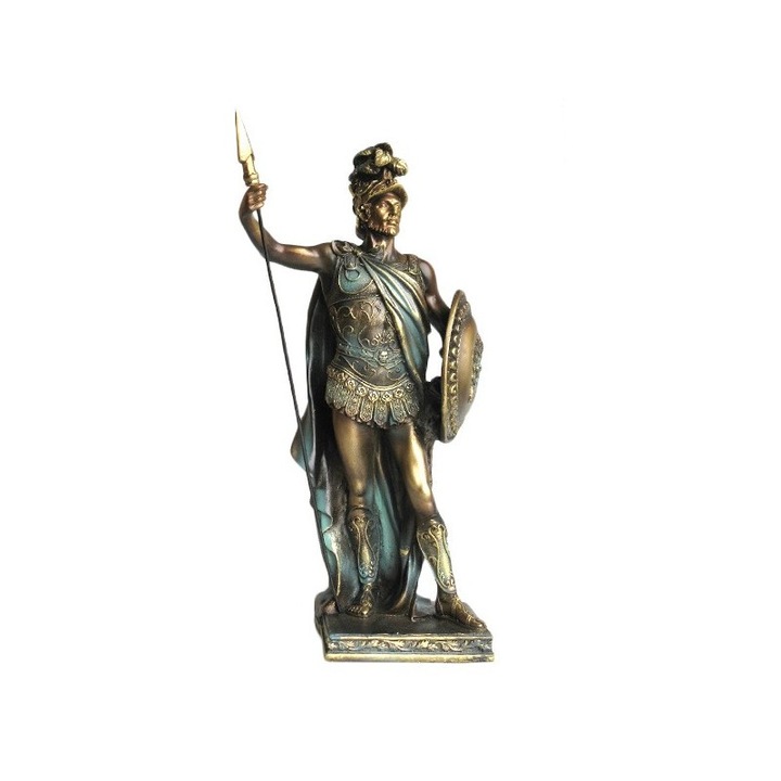 Statueta Soldat roman cu scut si sulita 10x34 cm