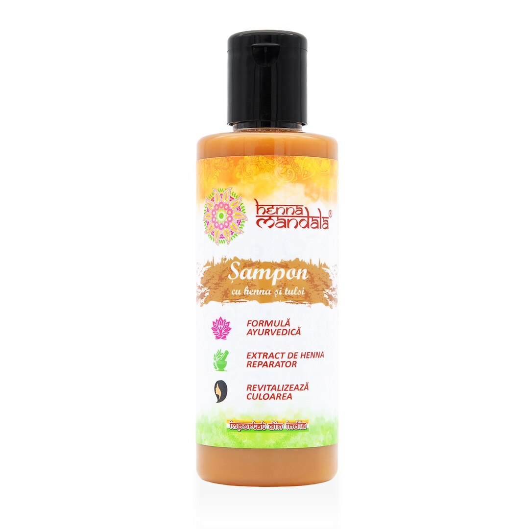 Sampon cu henna si tulsi, Henna Mandala, 200 ml