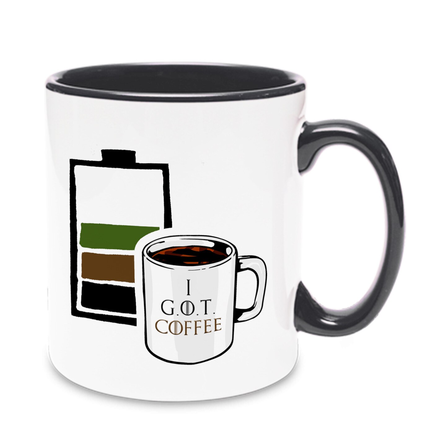 Cana personalizata Got Coffee, Alb/Negru