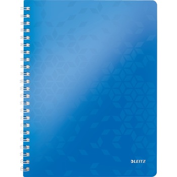 Caiet de birou Leitz WOW, PP, A4, 80 coli, cu spira, matematica, albastru Caiet de birou Leitz WOW, PP, A4, 80 coli, cu spira, matematica, albastru