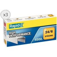 Set 3 cutii Capse Rapid Strong, Capse 24/6, 1000 buc/cutie