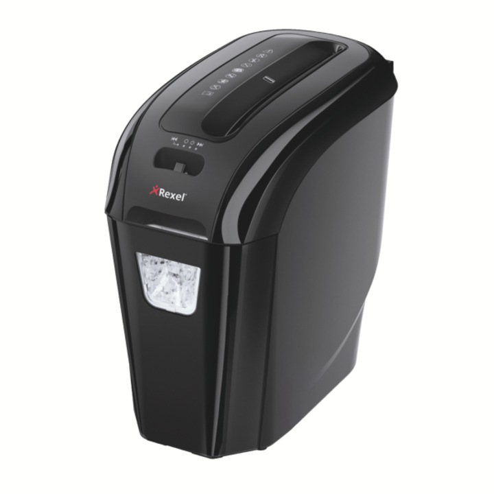 Distrugator documente manual REXEL PROSTYLE+7, P4, cross-cut (confeti), 7 coli, cos 12l, negru