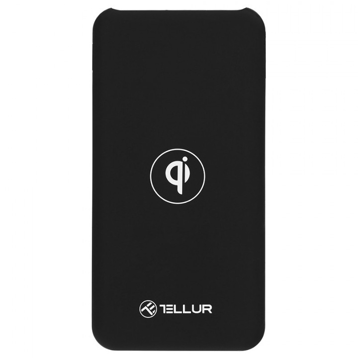 Външна батерия Tellur, 10000 mAh, Wireless Qi, Black
