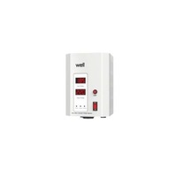 Stabilizator de tensiune cu servomotor, WELL, montabil pe perete, 600W, Alb cu Cablu HDMI - HDMI, Emtex, High-Speed, HDTV 3M, V1.4