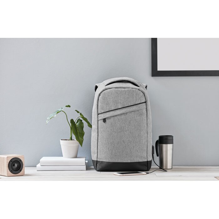 Rucsac cu bretele buretate Evolt, Laptop 13 inch, poliester, Gri