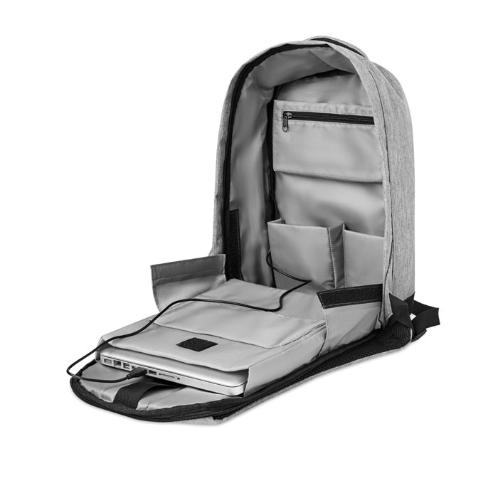 Rucsac cu bretele buretate Evolt, Laptop 13 inch, poliester, Gri