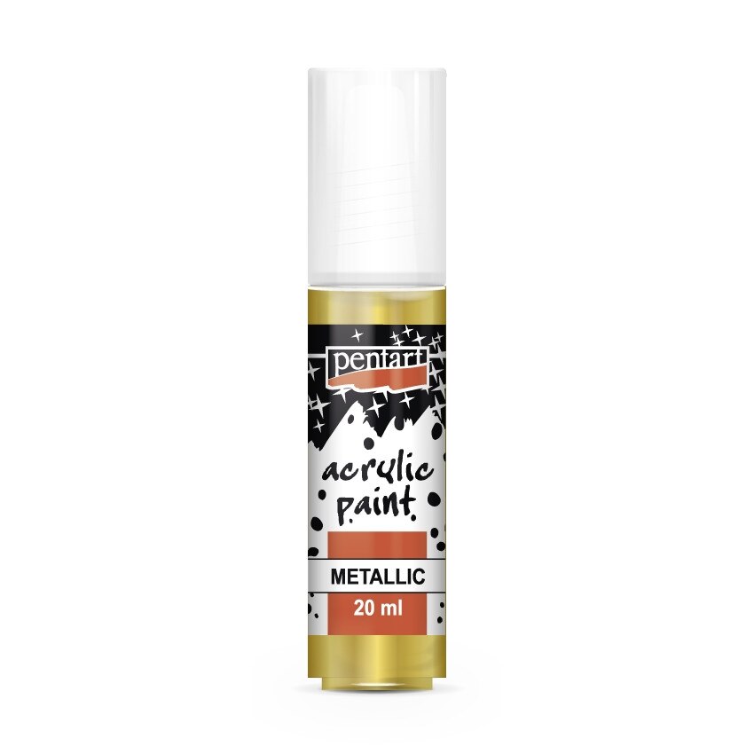 Vopsea acrilica metalizata pe baza de apa Pentart - auriu, 20 ml