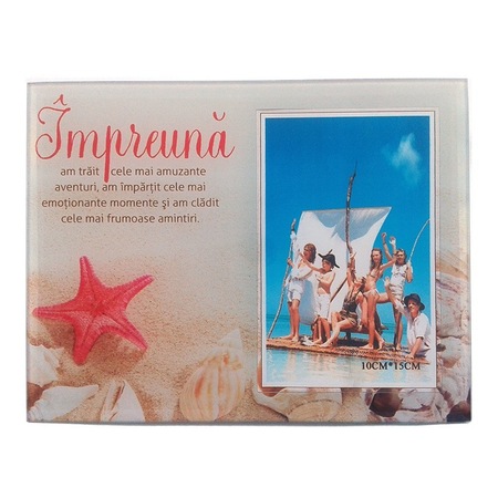 Rama Foto Din Sticla Pe Fundal Avand Imagini Estivale Cu Texte Despre Prietenie Model 4 Emag Ro