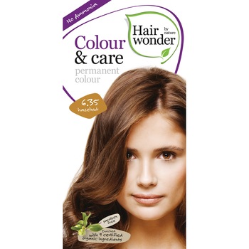 Vopsea de par fara amoniac Hairwonder, Colour & Care Hazelnut 6.35 Vopsea de par fara amoniac Hairwonder, Colour & Care Hazelnut 6.35