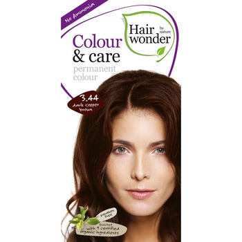 Vopsea de par fara amoniac, Hairwonder, Colour & Care Dark Cooper Brown 3.44 Vopsea de par fara amoniac, Hairwonder, Colour & Care Dark Cooper Brown 3.44