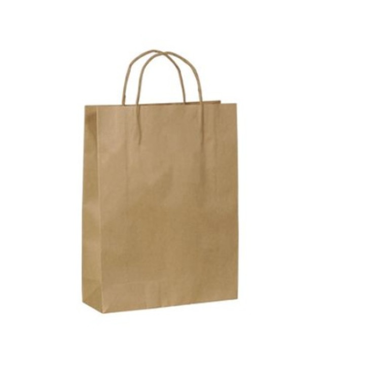Хартиени торбички за подаръци, 16x9x21 см, 10 бр./компл., 90 гр/м², крафт торбичка с усукана хартиена дръжка, хартиена мрежа, крафт хартиена торбичка