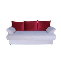 Canapea 3 locuri, extensibila si lada depozitare, Catalina, 2 m, cu perne rosii-bordo