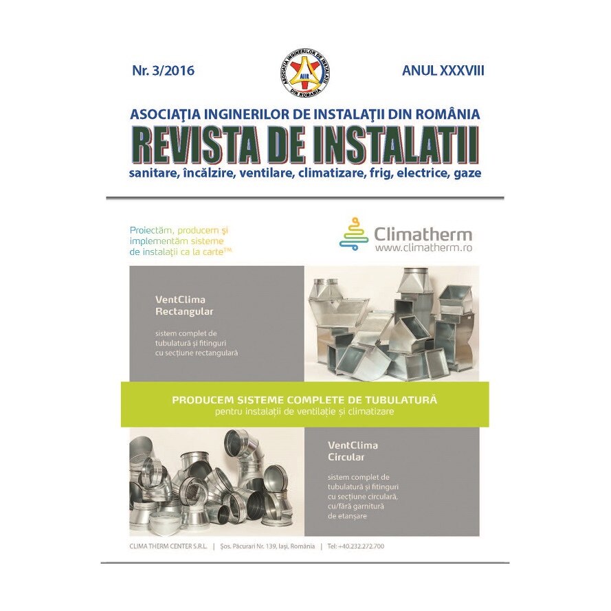 Revista de instalatii nr.3/2016, Asociatia Inginerilor De Instalatii Din Romania