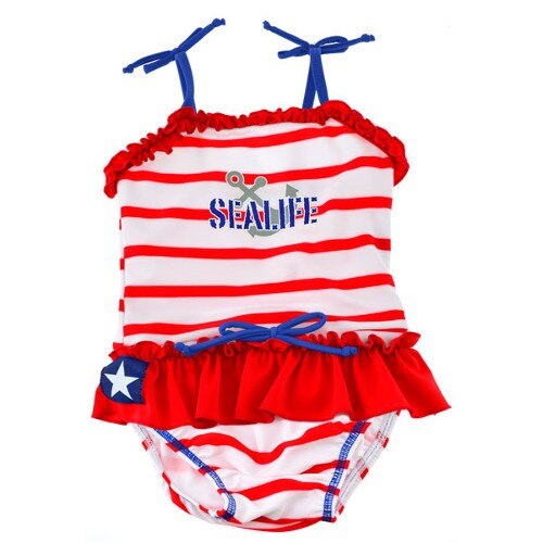 Costum Swimpy de Baie SeaLife, Rosu/Alb, 80-86 CM