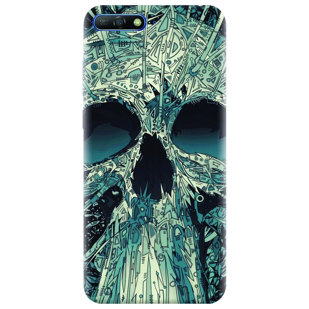 Husa silicon pentru Huawei Y6 2018, Abstract Skull Artwork Illustration