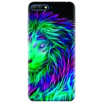 Husa silicon pentru Huawei Y6 2018, Abstract Lion 002 Husa silicon pentru Huawei Y6 2018, Abstract Lion 002