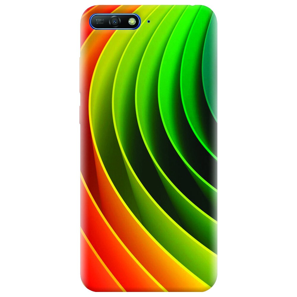 Husa silicon pentru Huawei Y6 2018, 3D Multicolor Abstract Lines