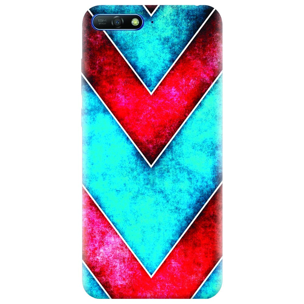 Husa silicon pentru Huawei Y6 2018, Blue And Red Abstract