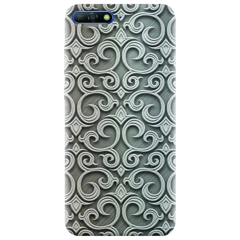 Husa silicon pentru Huawei Y6 2018, Baroque Silver Pattern