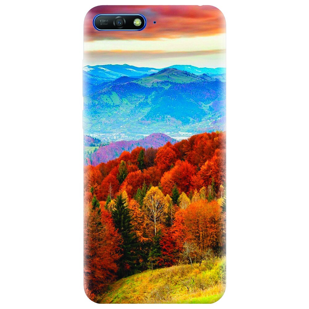 Husa silicon pentru Huawei Y6 2018, Autumn Mountain Fall Rusty Forest Colours
