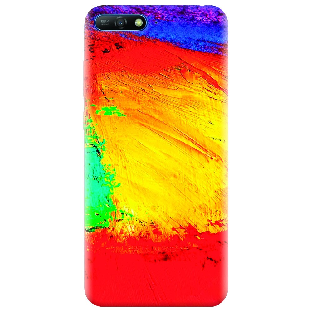 Husa silicon pentru Huawei Y6 2018, Colorful Dry Paint Strokes Texture