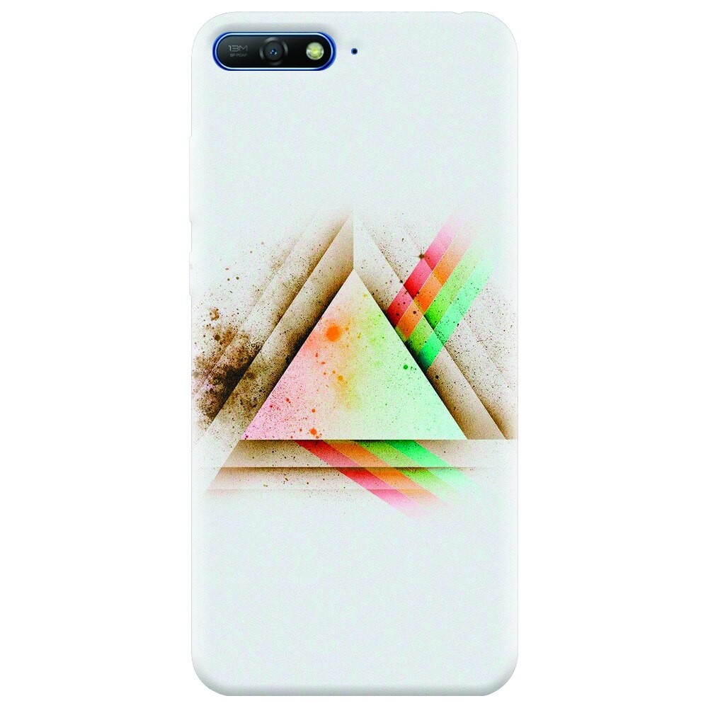Husa silicon pentru Huawei Y6 2018, Abstract Grunge Light Triangle