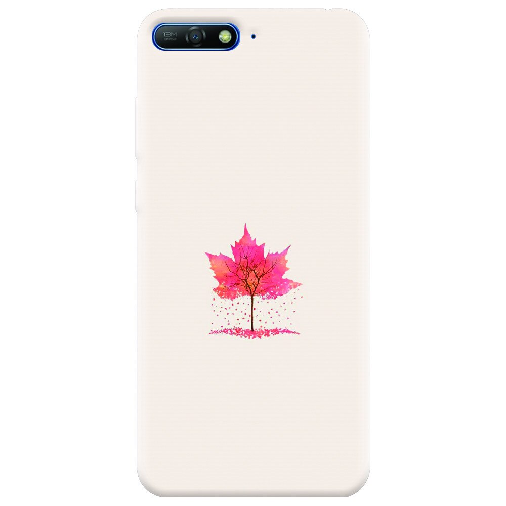Husa silicon pentru Huawei Y6 2018, Autumn Tree Leaf Shape Illustration