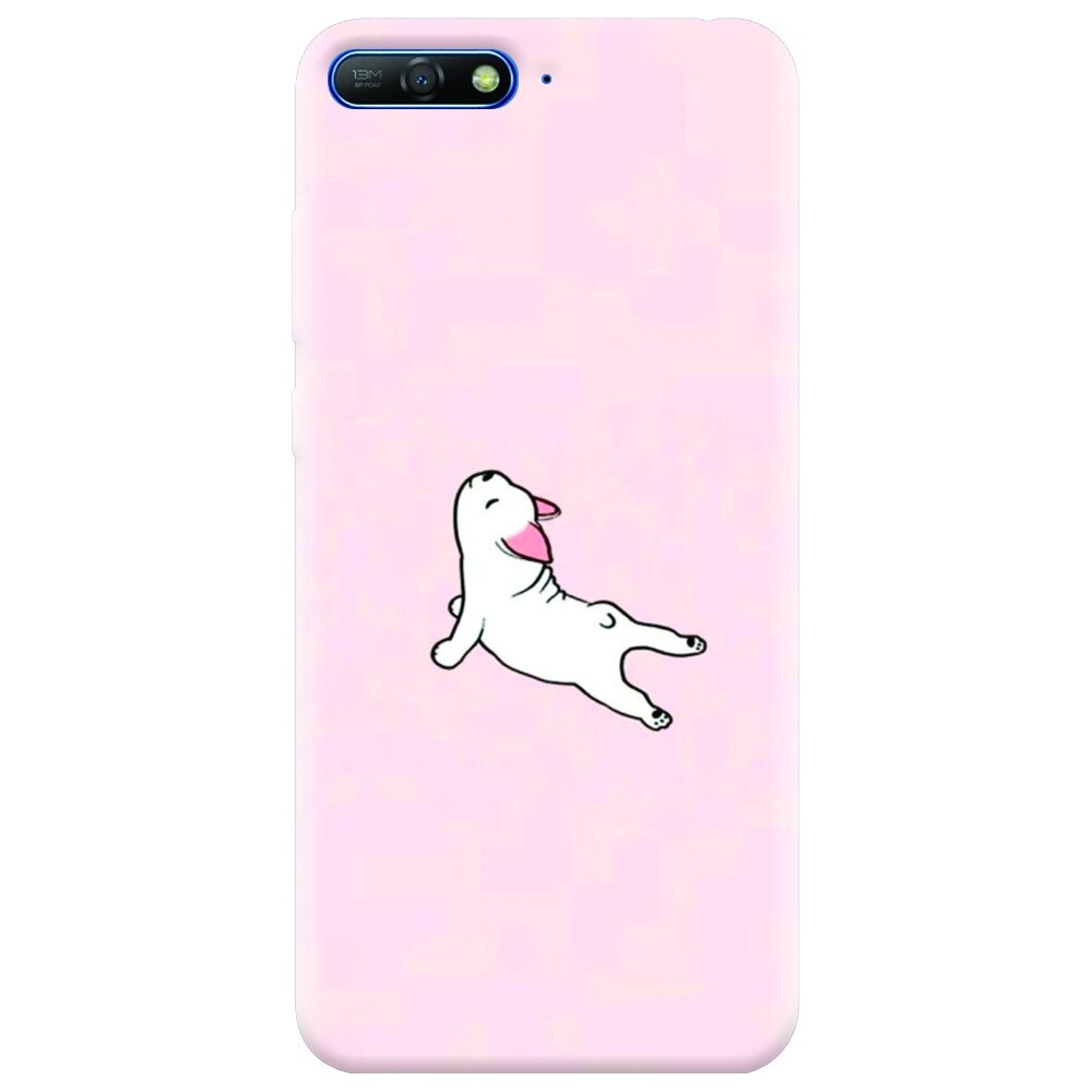 Husa silicon pentru Huawei Y6 2018, Cute Dog Streching