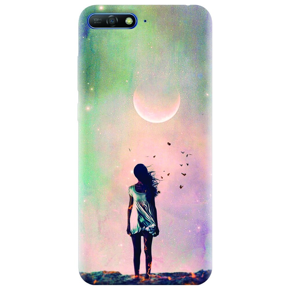 Husa silicon pentru Huawei Y6 2018, Alone Woman Cgi Hd K