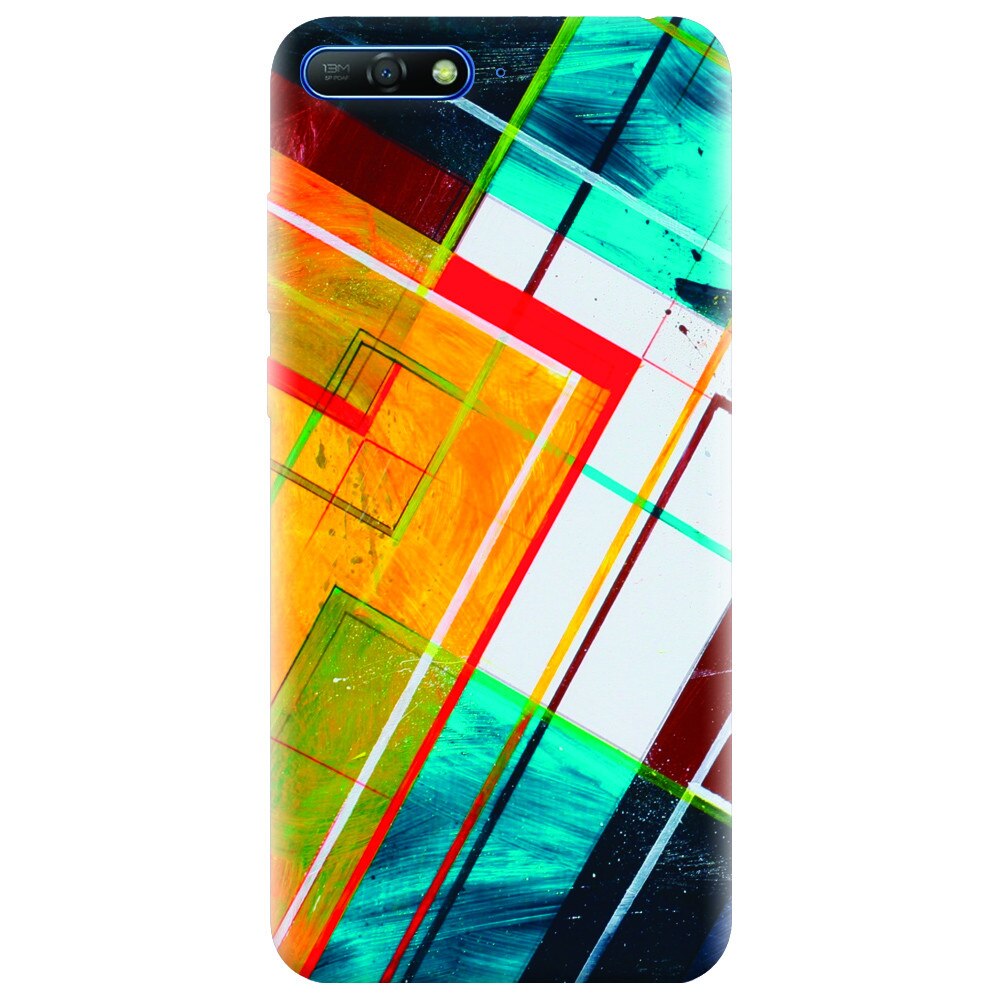 Husa silicon pentru Huawei Y6 2018, Abstraction Color Shape