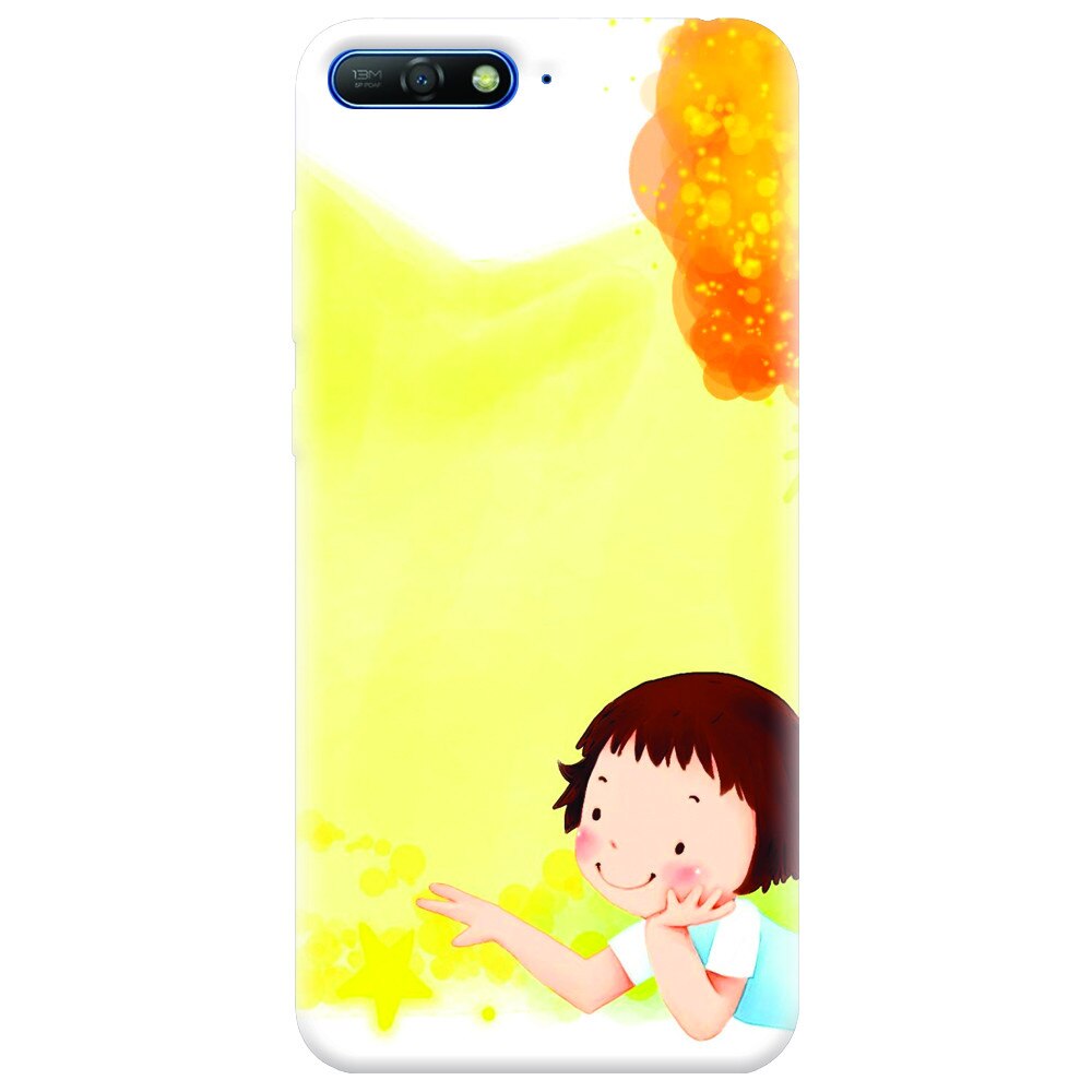 Husa silicon pentru Huawei Y6 2018, Child Autumn Paint Hd